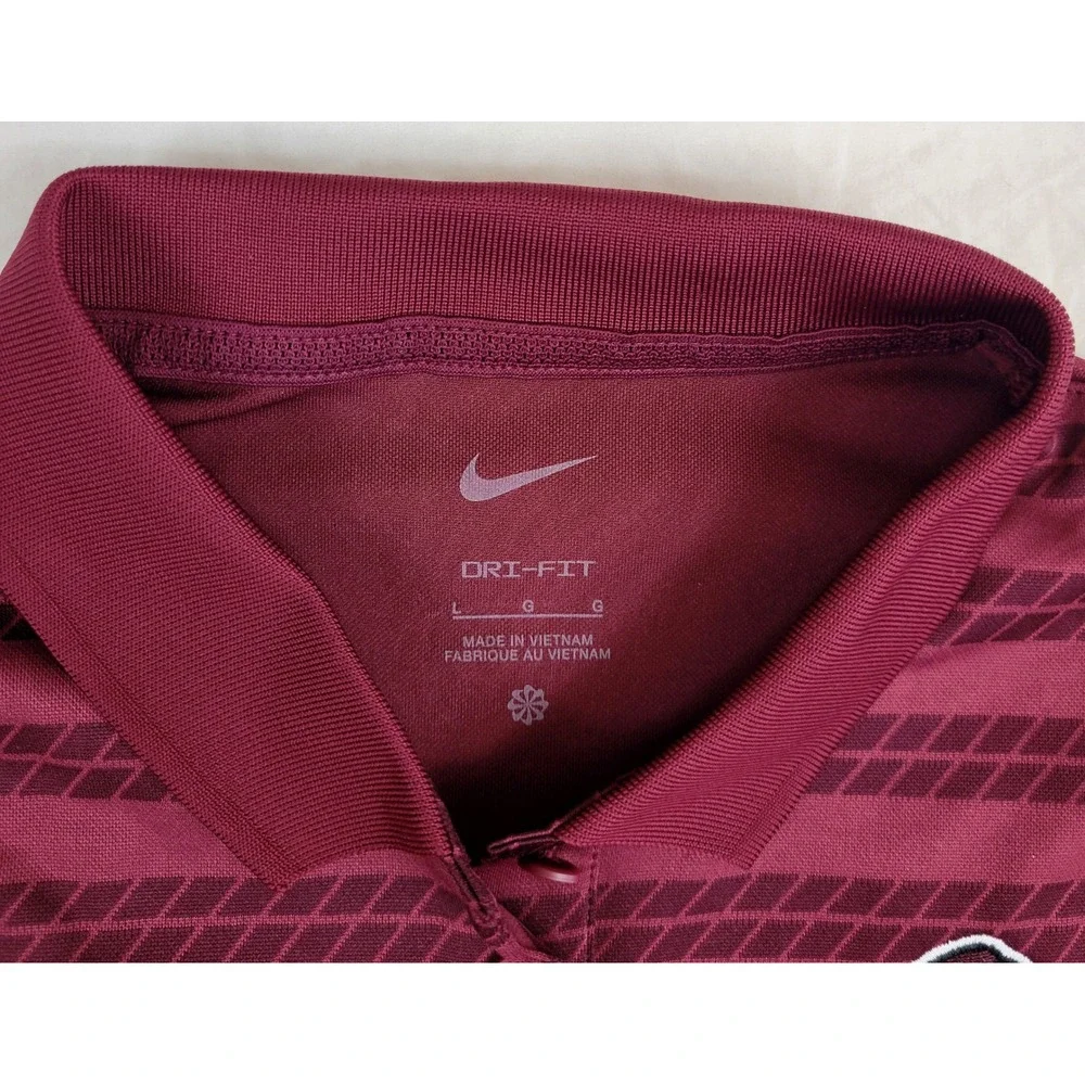 Nike Virginia Tech Hokies Dri-FIT Victory Polo SS Coach Maroon Womens Large NEW